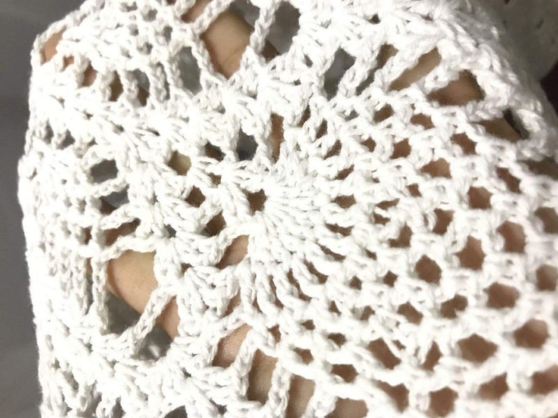 Damanni Cotton Handmade Crochet Lace Tablecloth Doilies Doily,Round,White,20 Inch,2PC - Image 3